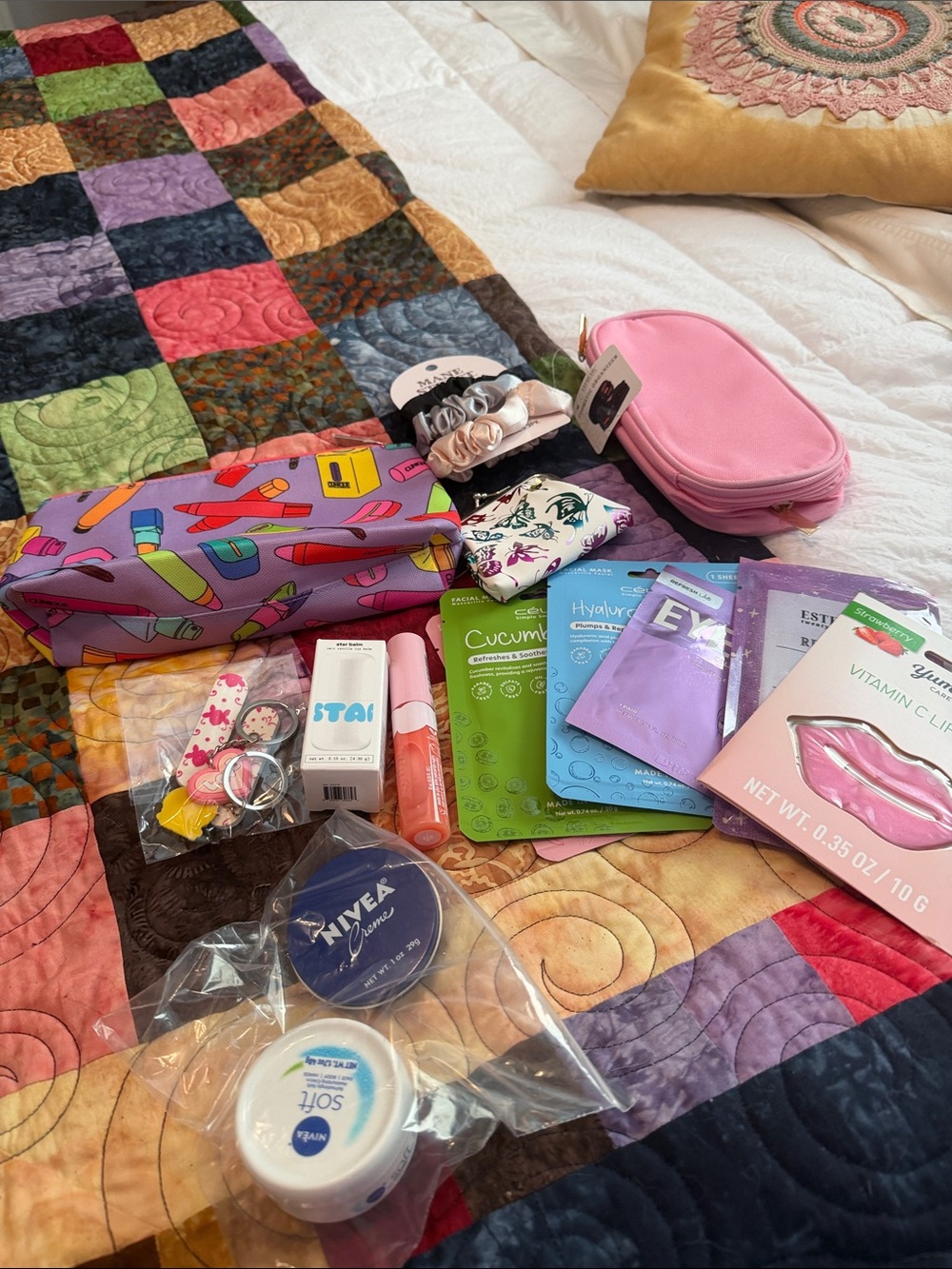 Makeup & Skincare Bundle with two makeup Cosmetic Pouches. 16 items!